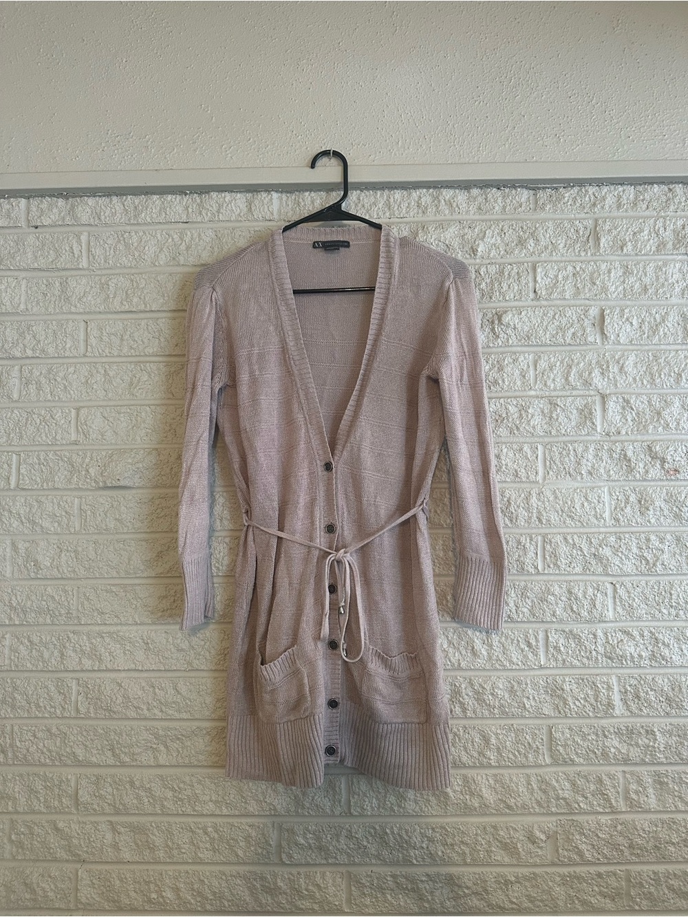 Armani Exchange Tie Waist Long Cardigan